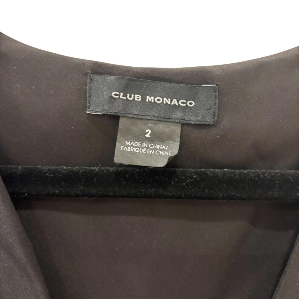 Club Monaco Silk‎ Side Drape Dress - Black, Sz 2 - Picture 3 of 6